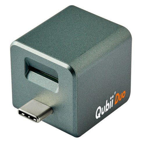 MaktarInc Qubii DUO USB-C 큐비듀오 갤럭시 아이폰 자동 백업 C타입 SD카드 리더기 외장메모리, MKPQC-MG, 1개