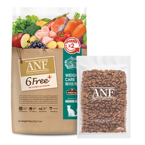 ANF 고양이 식스프리플러스 인도어 웨이트케어 건식사료 14p, 닭, 400g, 14개