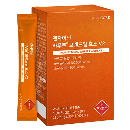 뉴트리코어 카무트 브랜드 밀 효소 V2 30p, 1개, 75g