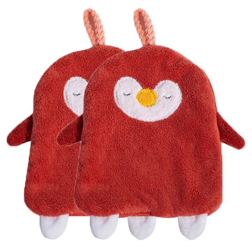 소니오 슬리피 펭귄 소프트 핸드타월 23 x 32 cm, 03 레드, 2개