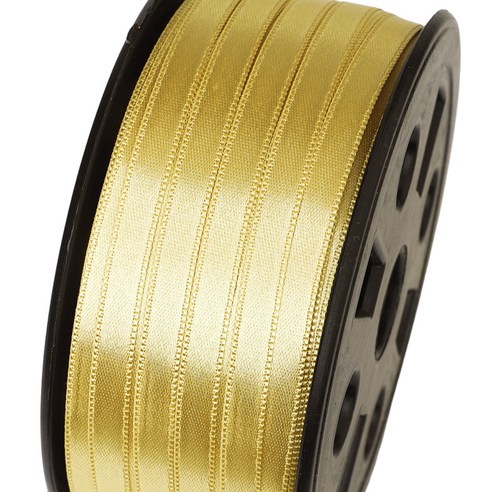 포장넷 공단기본 선물포장 리본끈 6mm, 53 황금색, 1개, 90m