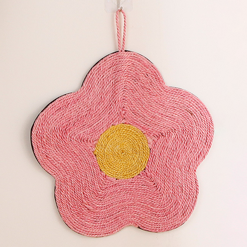 데이모던 고양이 사이잘삼 꽃냥 스크래처, 핑크, 1개, 40 x 40 cm