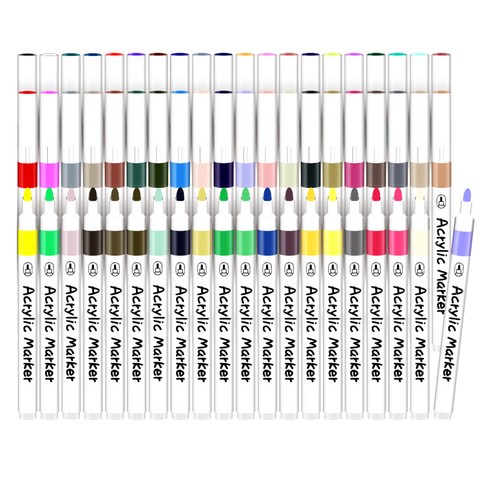 영아트 데코 아크릴 마카펜 세트 – 12색, 2개 패키지 미술용품