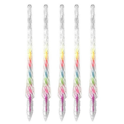 조선문방구 크리스탈 레인보우 중성펜 0.5mm, 5개, 혼합색상