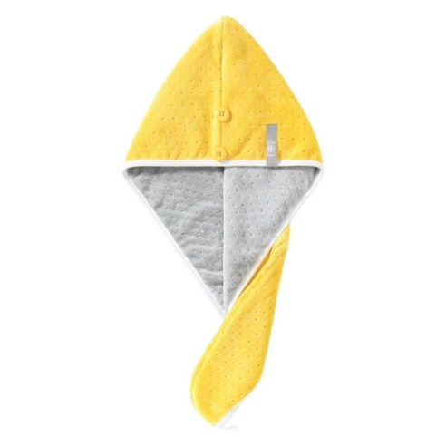 다정다감 빨리 마르는 극세사 투버튼 헤어타올 터번, 옐로우, 1개