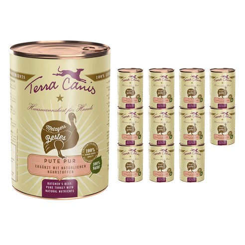 테라카니스 강아지 퓨어미트 사료, 칠면조, 400g, 12개