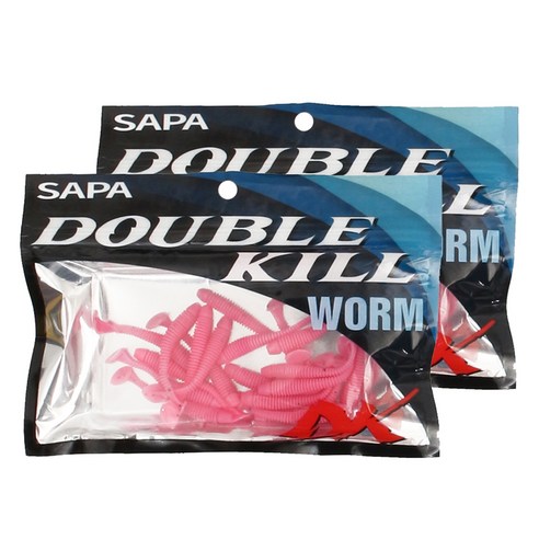 싸파 더블킬 미니 쉐드 웜 50mm, 핑크(SDK-MSW-50P), 20g, 2개