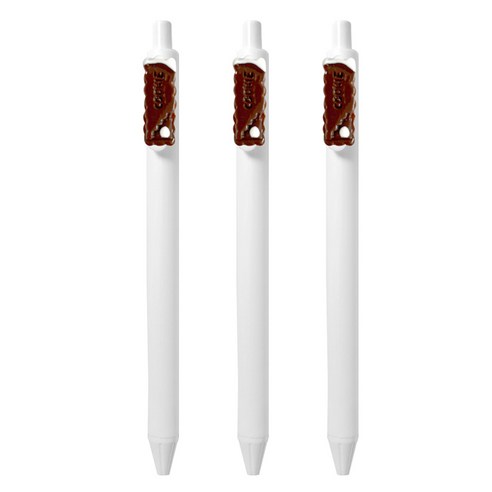 큐티파츠 젤펜 쿠키 0.5mm, 브라운, 3개