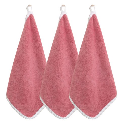 소니오 부드러운 사각 핸드타월 30 x 30 cm, 07 딥핑크, 3개