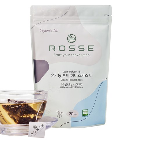 로쎄 유기농 루비 히비스커스 티, 30g, 1개, 20개입