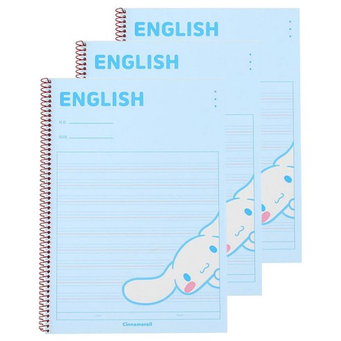 산리오 원링노트 영어 v1, 시나모롤 블루, 3개