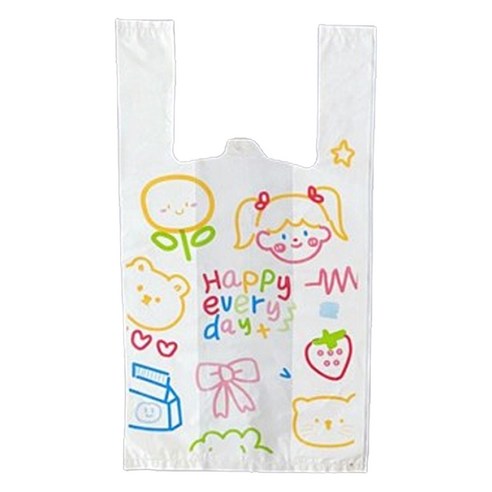 아이엔피 양날 손잡이 비닐봉투 해피에브리데이 소 20 x 37 x 12 cm, 25개입, 1개