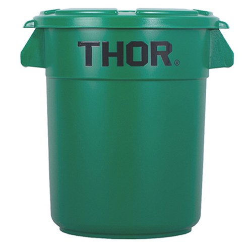 토르컨테이너 원형 캠핑 수납 보관함 1단 12L + 덮개 세트, GREEN, 1세트