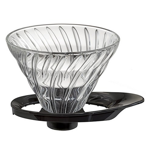 하리오 V60 내열유리투과 드리퍼 02 블랙 VDGR-02-B 1~4인용, 단품, 1개