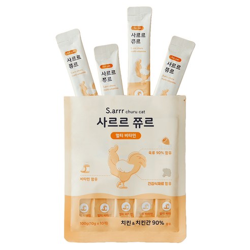 동원아르르 사르르 쮸르 짜먹는 고양이간식 멀티비타민, 치킨/치킨간, 100g, 1개