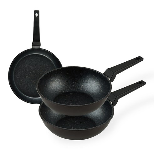 퀸센스 디너 후라이팬 3종 세트, 브라운, 후라이팬 28cm + 궁중팬 28cm x 2p, 1세트
