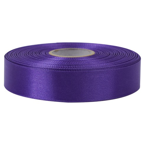 유광 단면 공단 리본 25mm, 17 진보라, 1개, 45m