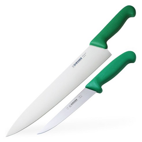 기셀 칼 2종 그린, 1세트, 셰프나이프 31cm + 뼈칼 15cm