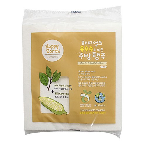 해피얼쓰 옥수수 주방행주 3p, 1개
