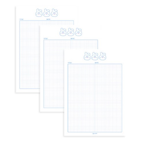 마넷 노트패드 B5 세로형, 라인버니슈(블루), 3개