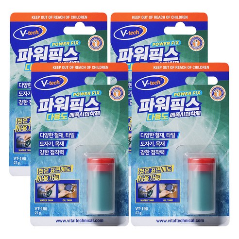 브이텍 에폭시 퍼티 파워픽스 다용도 소용량, 4개