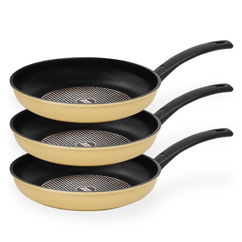 인터쿡 다이아 3종 세트, 옐로우, 후라이팬 24cm 3p, 3개