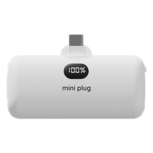 미니플러그 초고속충전 PD 퀄컴 3.0 미니 도킹형 보조배터리 5000mAh C타입, 화이트, mini MPBL 5000