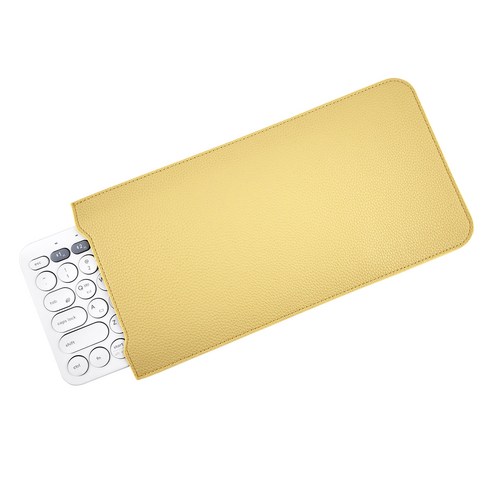 BOHO 블루투스 키보드 텍스처드 가죽 케이스 로지텍 K380 MX Keys Mini, 옐로우, 1개