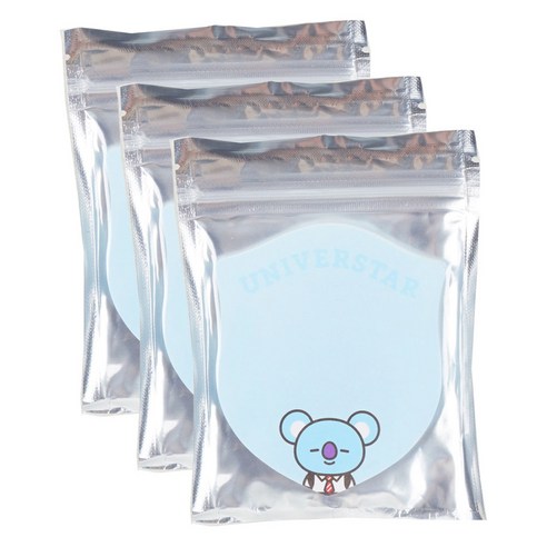 BT21 1단 점착 메모지, KOYA, 40개입, 3개