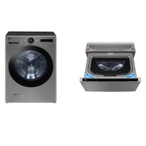 LG전자 트롬 오브제컬렉션 세탁기 + 미니워시 세트 FX23VNB 23kg + 4kg 방문설치, 모던 스테인리스