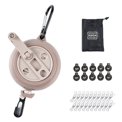 루리다 여행 캠핑 휴대용 빨래줄 4종 세트 업그레이드형: 자연을 닮은 실용적인 동반자 여행용빨래줄