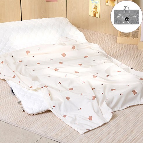 베베누보 DIY 모달 + 듀라론 낮잠이불 모달블랭킷 에어메시패드 속베개 부직포가방 풀세트, 체리베어
