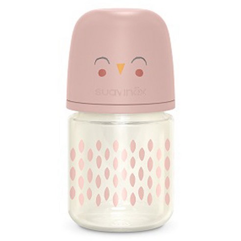 스와비넥스 유아용 보노미아 프리미엄 안심 유리젖병, 패더핑크, 1개, 120ml