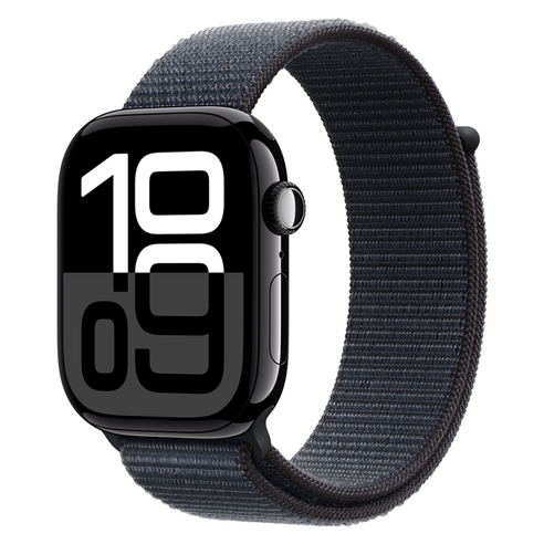 Apple 애플워치 10 GPS+Cellular, 46mm, 알루미늄, 제트 블랙 / 잉크 스포츠 루프, Loop