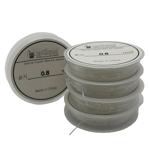 마다꾸미 비즈 공예 DIY 만들기 재료 우레탄줄 0.8mm, 투명, 5개