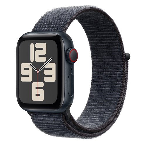 Apple 정품 2024 애플워치 SE 2세대 알루미늄 케이스, 40mm, Cellular, 미드나이트 / 잉크 스포츠 루프, Loop