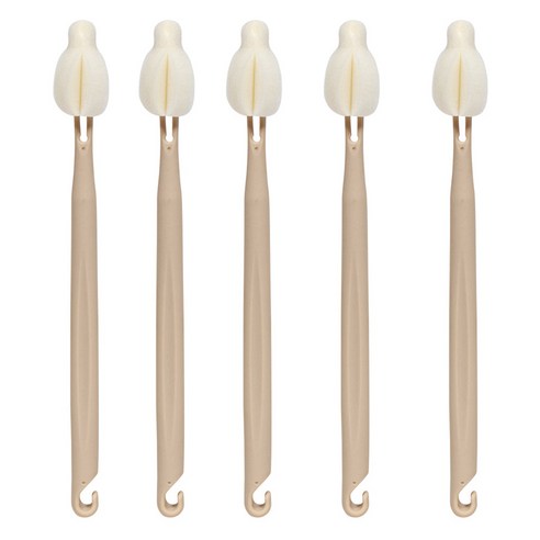 엠피엘 롱 버블 젖병솔 25cm, 베이지, 5개