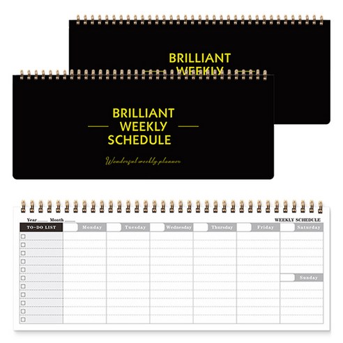 마켓감성 위클리 플래너 메모장, 블랙, 3개