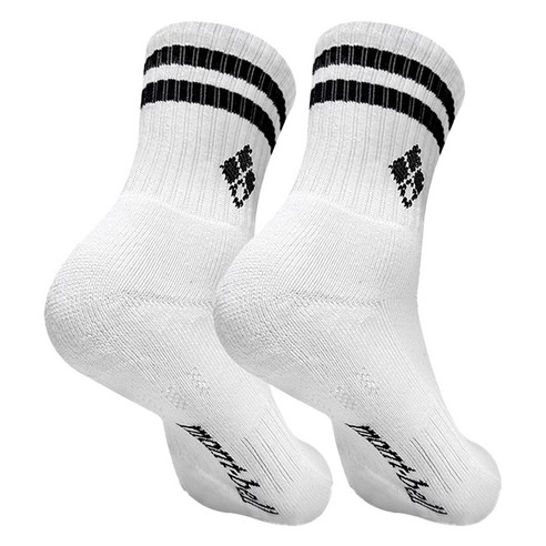 몽벨 남성용 넘버원 등산양말 투링글 쿠션 중목양말 2족세트 MB-S05, 화이트, 화이트, 1세트