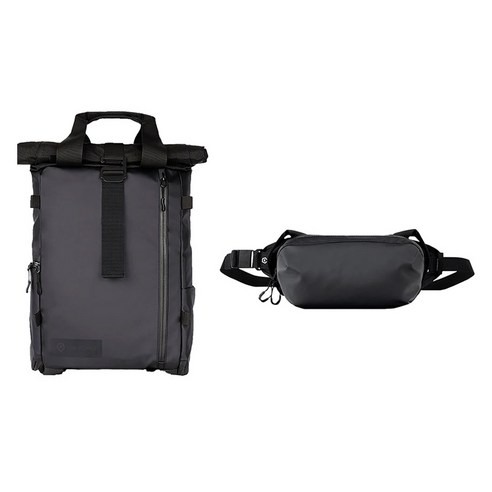 원더드 PRVKE Lite 백팩 11L + D1 FANNY PACK 세트, 블랙, 1세트