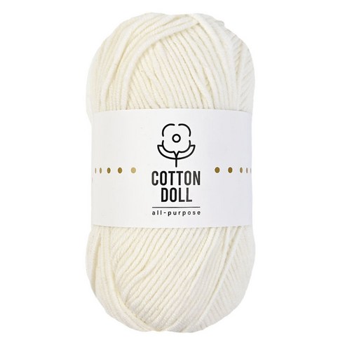 니뜨 코튼돌 뜨개실 50g, 1개, 2아이보리