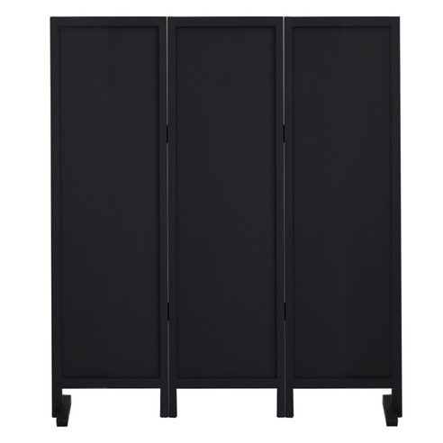 우드리퍼블릭 스너그 폴딩 파티션 높이 1500mm 3단, 블랙
