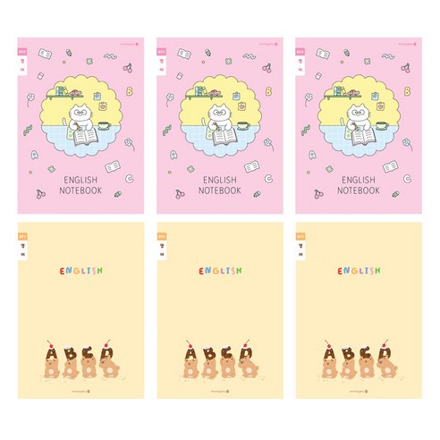 모닝글로리 채움노트 초등 영어 좁은칸 B 2종 x 3p 세트, 공부냥 + 쿠키곰, 1세트