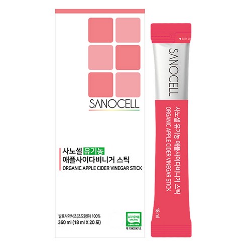 사노셀 유기농 애플사이다 비니거 스틱, 360ml, 1개