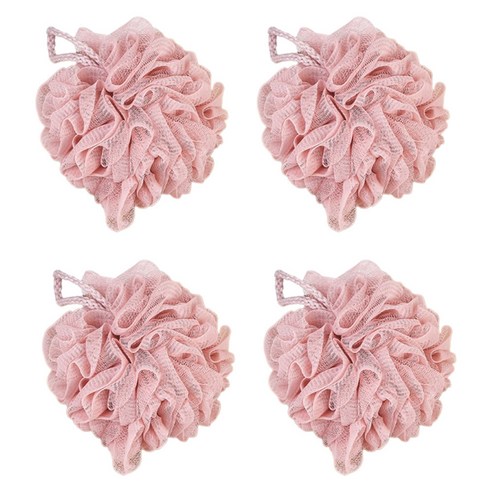 페르노엘 촘촘하고 부드러운 걸이형 버블 샤워볼, 핑크, 4개입, 1개