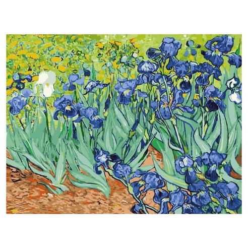 모모픽스페인팅 DIY 명화 그리기 60 x 75 cm, WP07 고흐 붓꽃, 1개