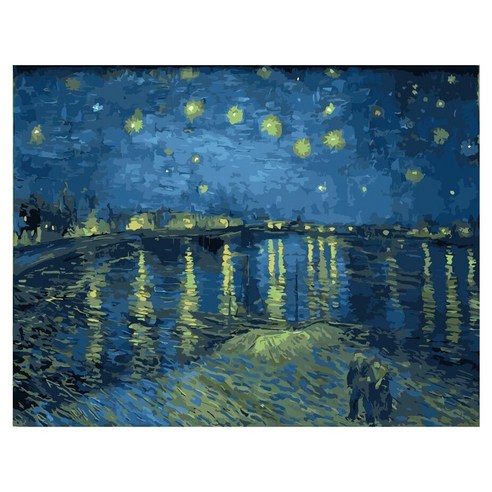 모모픽스페인팅 DIY 명화 그리기 60 x 75 cm, WP12 고흐 아를의별밤, 1개