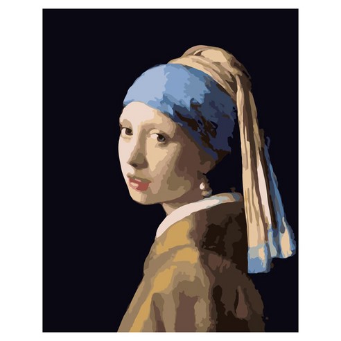 모모픽스페인팅 DIY 명화 그리기 40 x 50 cm, H03 베르메르 진주 귀걸이를 한 소녀, 1개