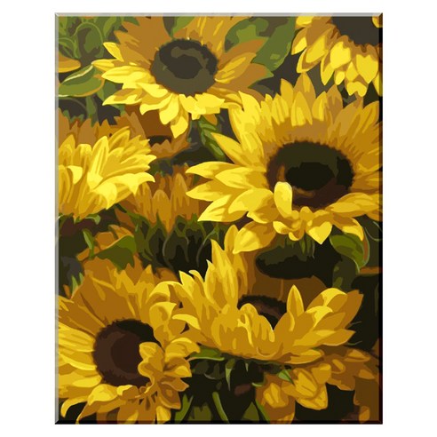 모모픽스페인팅 DIY 명화 그리기 60 x 75 cm, WK11 풍성한 해바라기, 1개