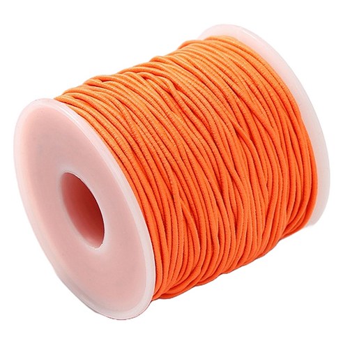 마다꾸미 컬러 고무줄 롤 수경끈 만들기 고무끈 대용량 1mm x 50m, 오렌지, 1개